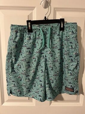 Vineyard Vines Chappy Mint Nautical Print Swim Shorts Size Large